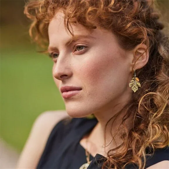 Handmade Leaf Natural Pine Cones Earrings for Women Autumn Pinecones Earrings Re - Picture 3 of 6